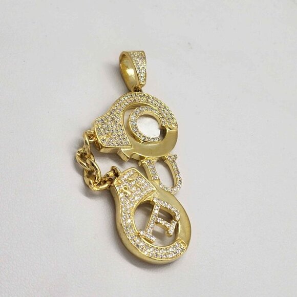 Brand New Sterling Silver925 Cuff With The Letter CUF Pendent